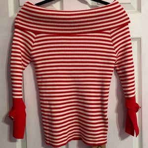 Striped Off The Shoulder Sweater